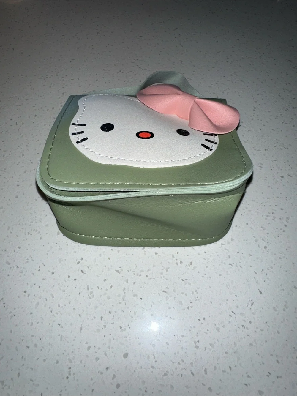Hello Kitty Green Mini Handbag/Crossbody with Pink Bow Hello Kitty Face, NWT